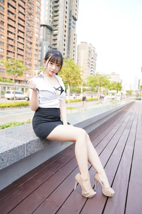 [Mzsock] NO.078 Chen Jialin OL short skirt high heels beautiful legs outdoor shot street photography#[100P]-79