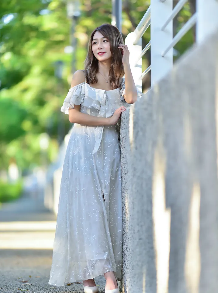 [Mzsock] NO.200 vivi Cao Yuanyuan suspender high-slit long skirt with high heels and beautiful legs street photography#[105P]-46